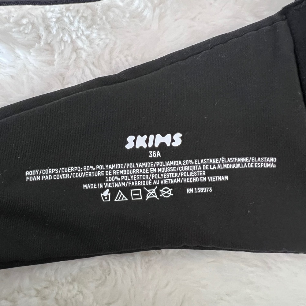 SKIMS Womens Fits Everybody T-Shirt Bra Onyx Black Underwire BR-UWR-2294 36A NWT - Picture 8 of 10